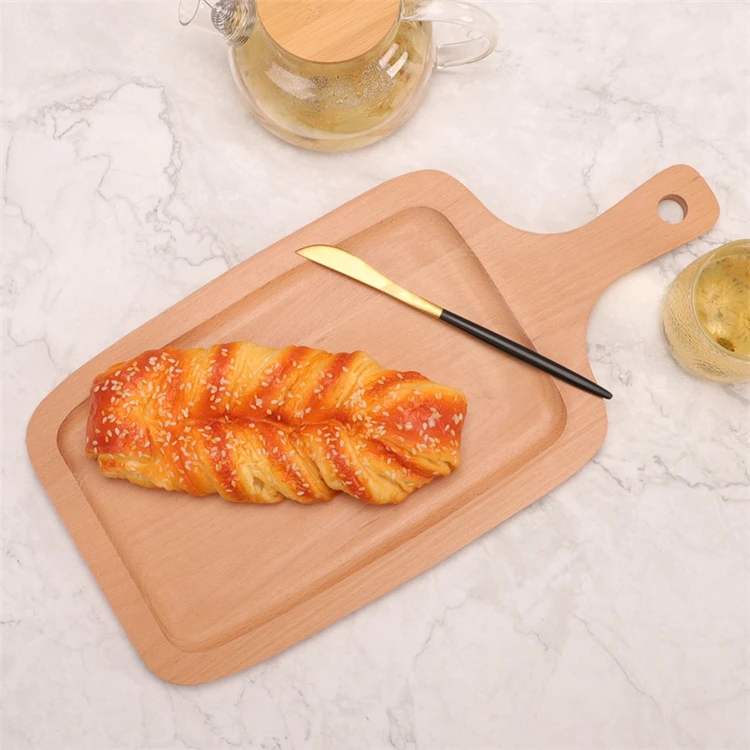 Wooden pizza tray solid wood pizza plate baby food plate beech pizza tray large amount of preferential support for customization