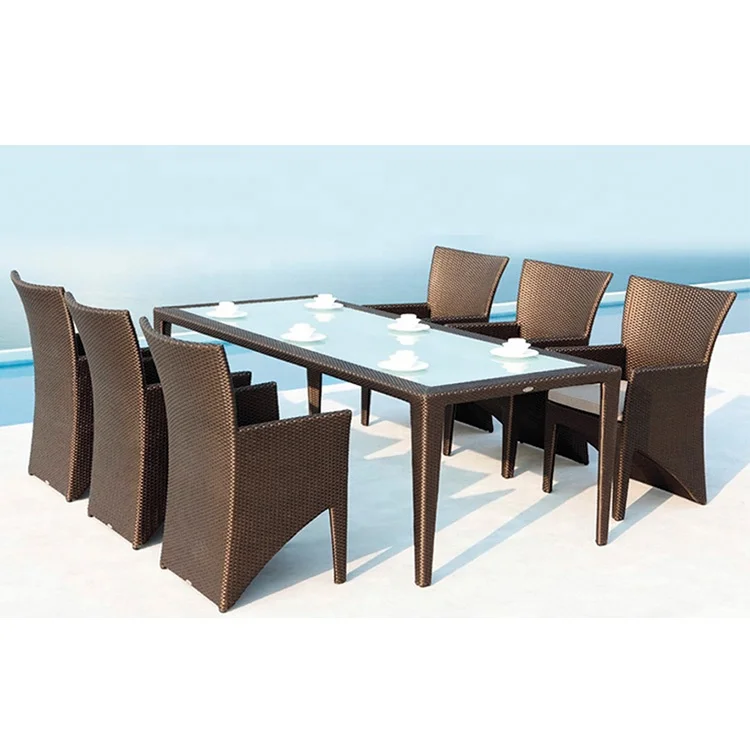 New Style Outdoor Patio Furniture Woven Synthetic Rattan wicker Dining Coffee Table chair garden furniture Sets