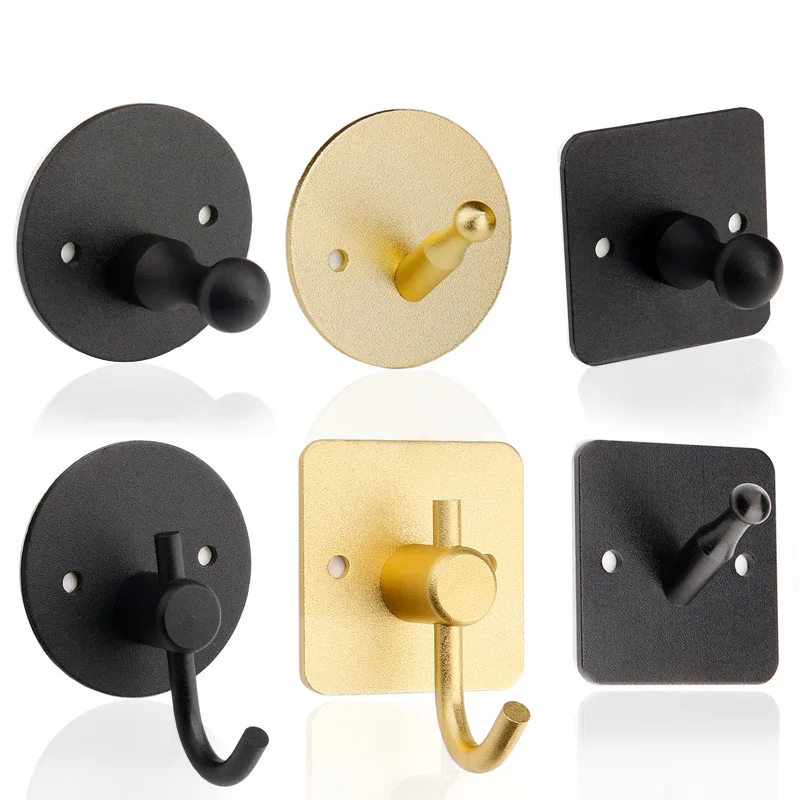 Towel Hooks 304 Stainless Steel Shower Wall Hooks for Bathroom Kitchen Living Room Adhesive Hook Brushed Silver Black And Gold