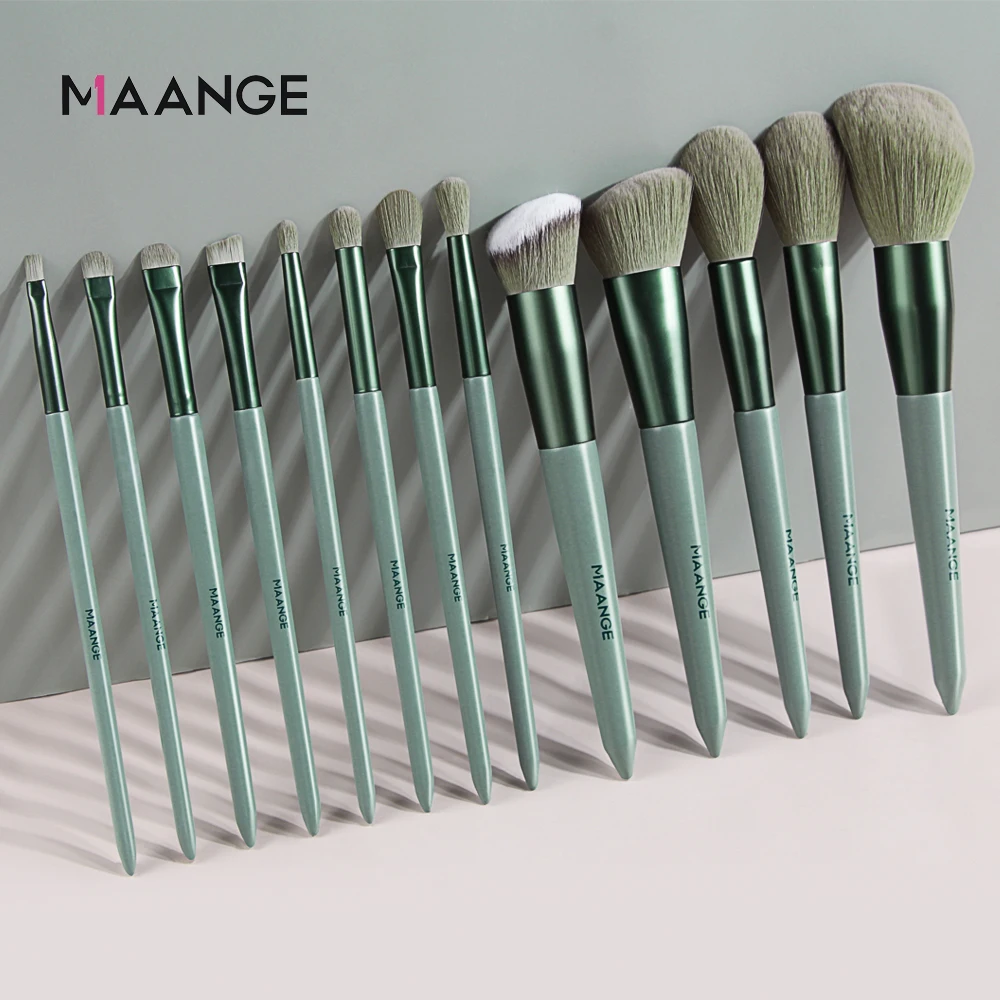 Maange Pro Foundation Powder Blending Eyebrow Makeup Brushes Set Nano Wool Fiber Synthetic Hair Set Of Brushes