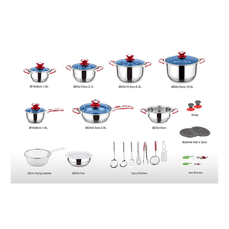 
Custom Logo kitchen accessories stainless steel cookware set kitchen cookware set 