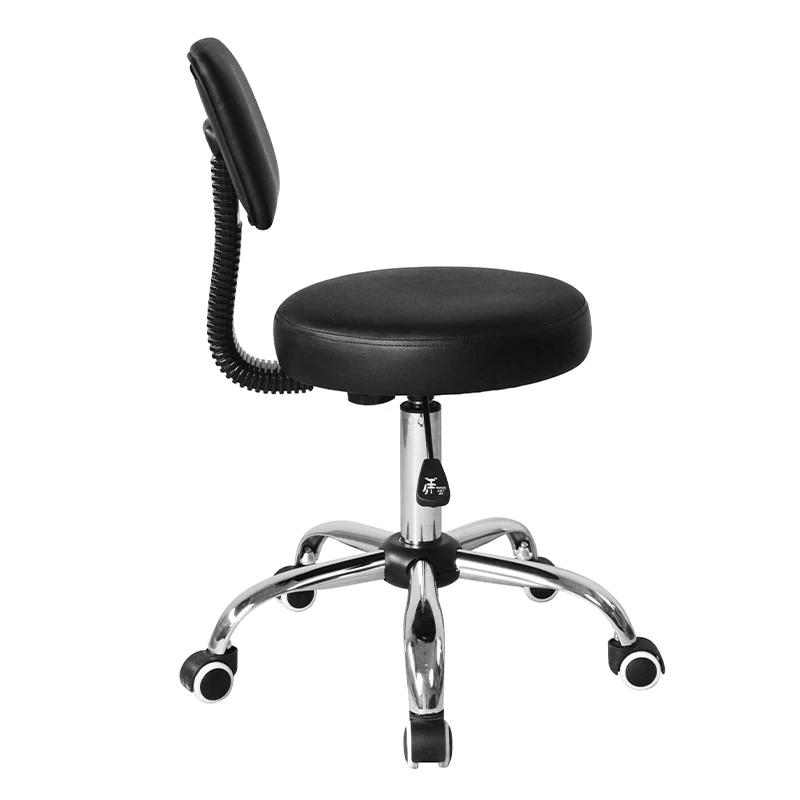 Commercial Leather Adjustable Height Beauty Rolling Hydraulic Padded Barber Salon Chair With Back Rest Salon Saddle Stool