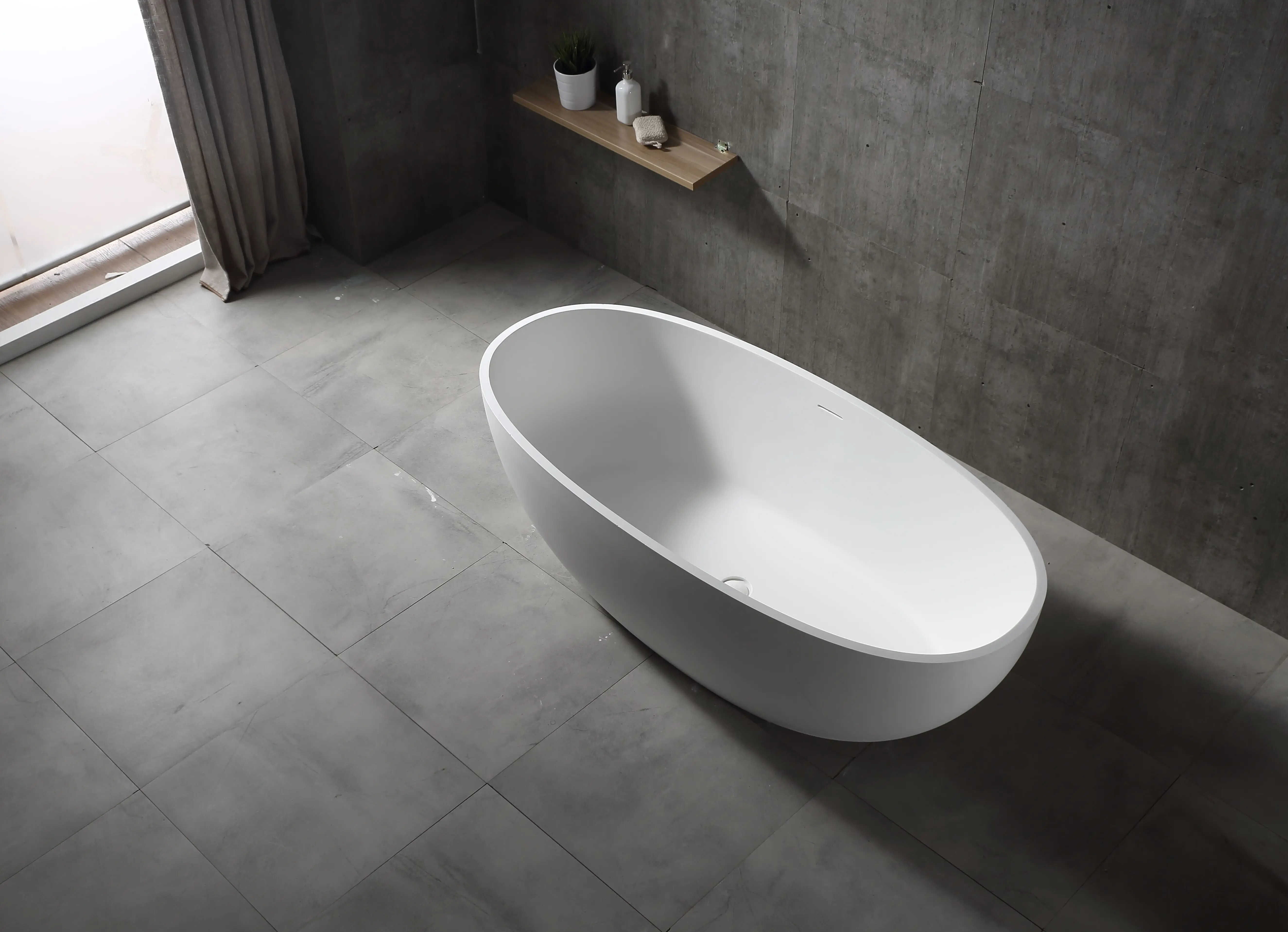 Modern Indoor Bathroom Freestanding Resin Stone Bathtub solid surface cast stone bath tub