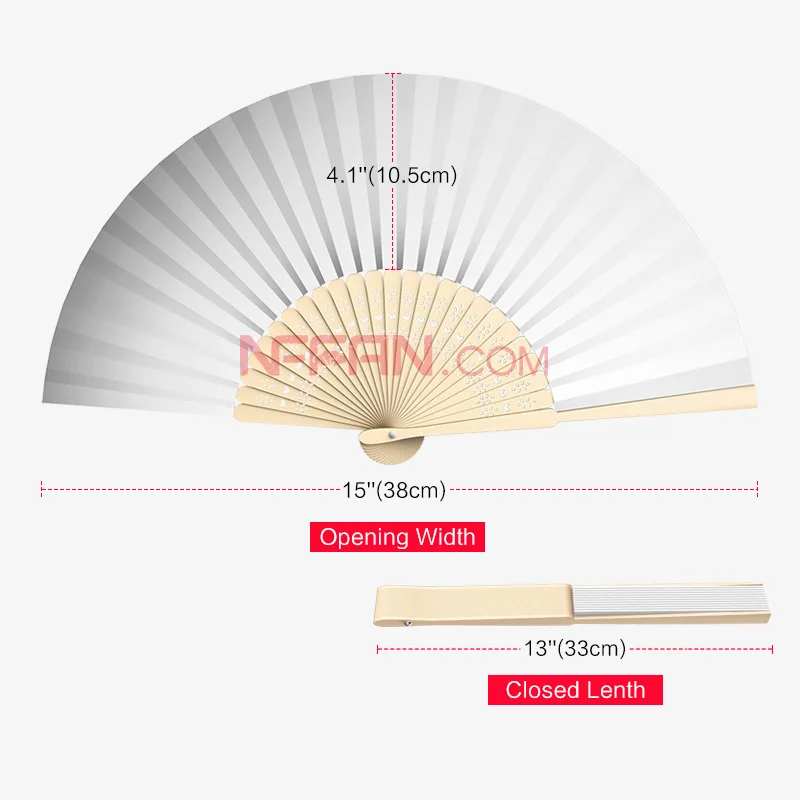 NFFAN Wholesale Customized Promotion Printed Bamboo Fabric Folding Fans artwork