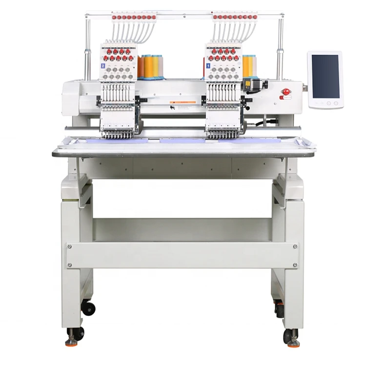 2 Heads 9 Needles computerized Embroidery Machine can embroider two fabrics at the same time flat and tubular embroidery