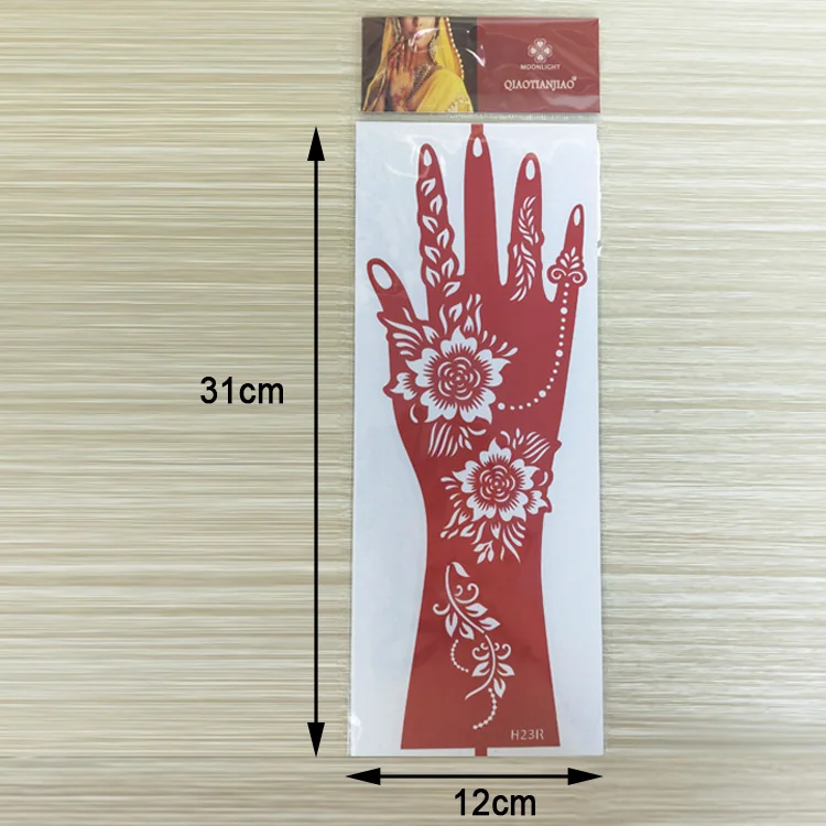 Moonlight Manufacture Best Selling Custom Design Red Reusable Henna Tattoo Stencil
