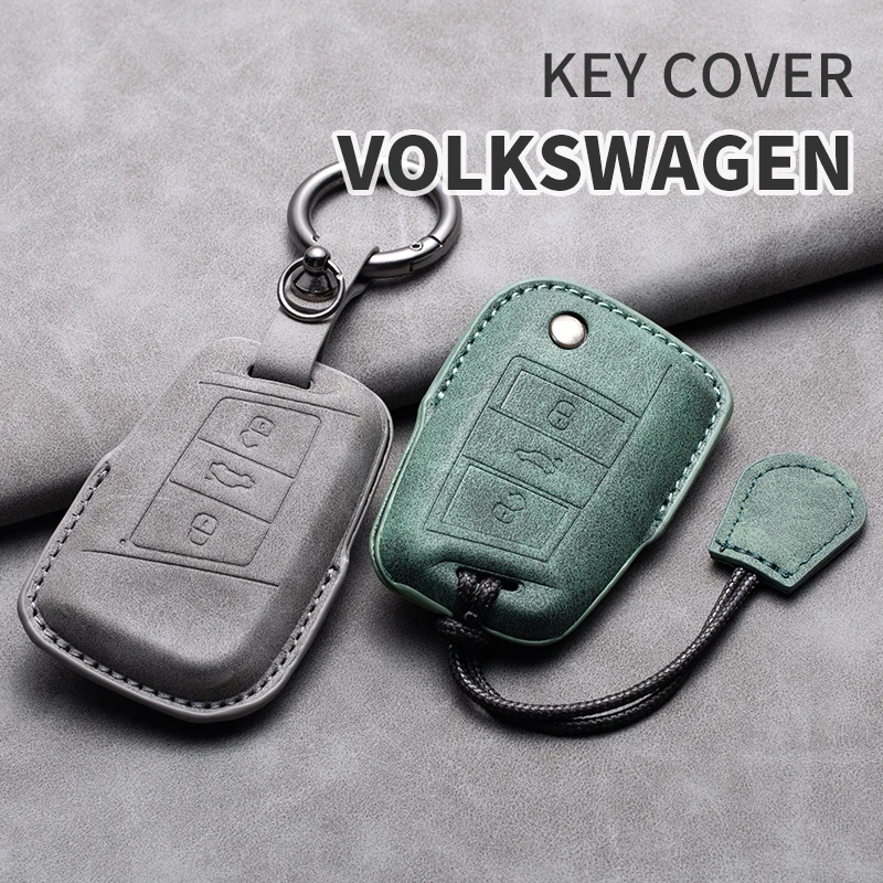 Hot selling Factory Outlet Leather Car Key Cover Soft And Durable  For VW Volkswagen Car Accessories