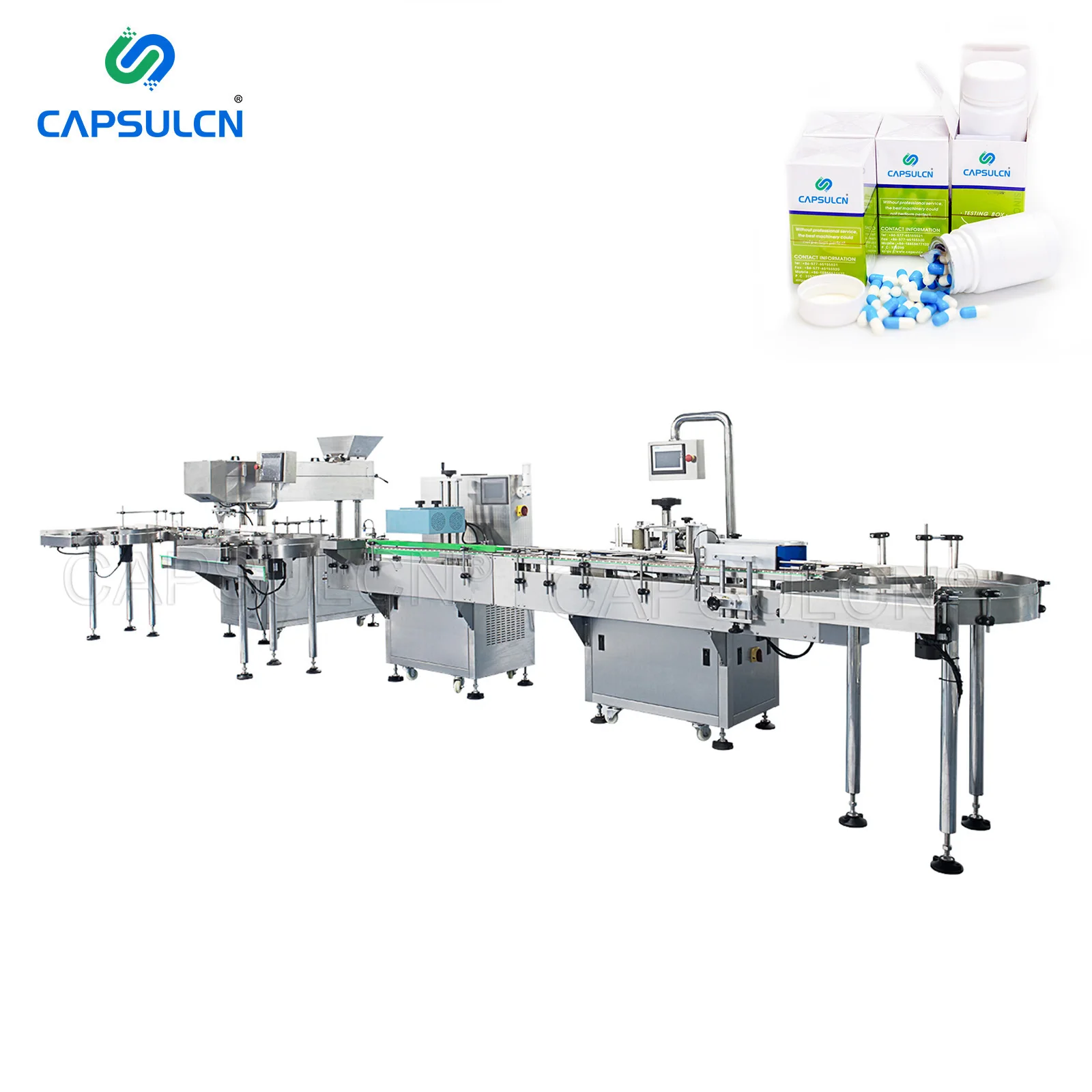 Автоматическая упаковочная линия для производства таблеток, машина для розлива и закупорки пластиковых бутылок в капсулах