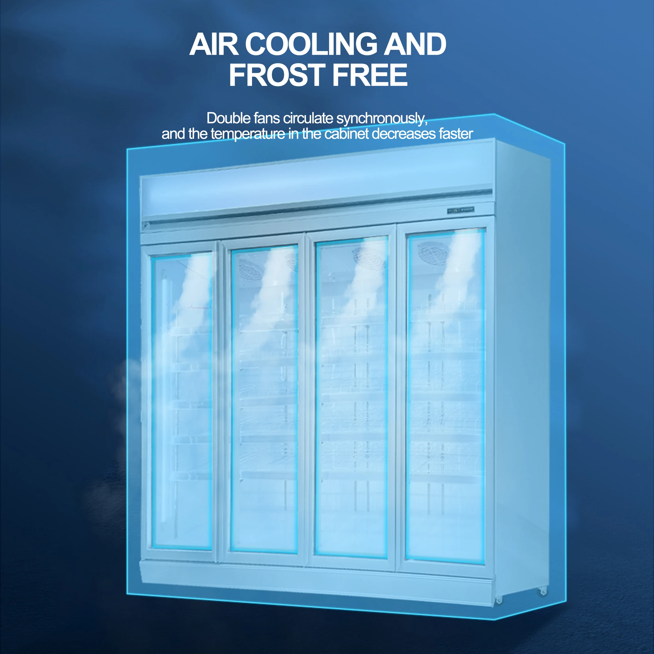 Commercial Freezers And Refrigerators with 4 Glass Door Upright Drink Chiller Beverage Cooler Display Cabinet