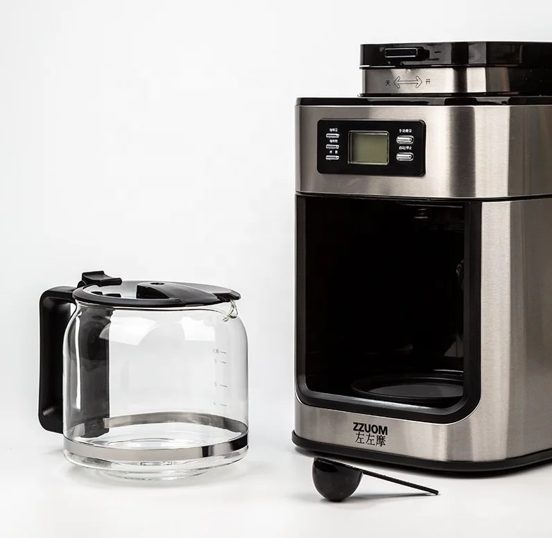 
High quality Automatic Bean Grinding Integrated 1.2L Italian Espresso coffee Maker machine 92 degrees Celsius thermostat control 