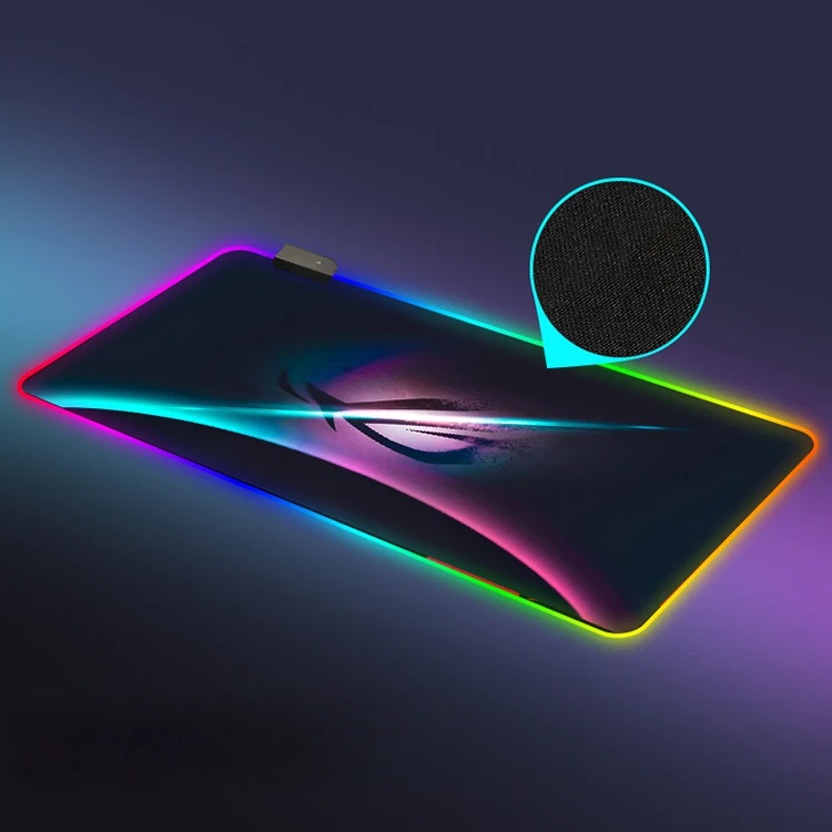 Customized luminous RGB Rubber base game mat gaming mouse pad