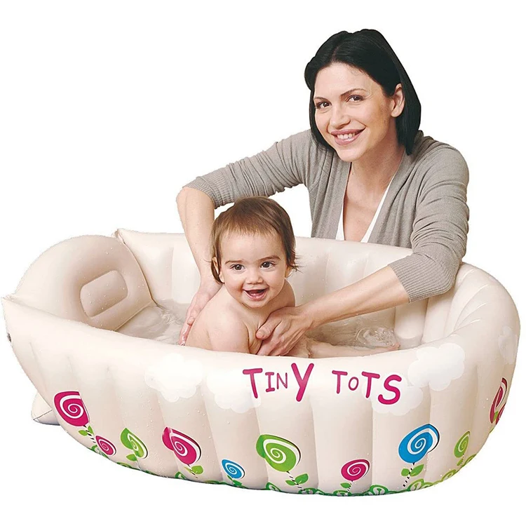 Cheap PVC Inflatable Foldable Baby Bath Tub Bathtub with Heat Sensor