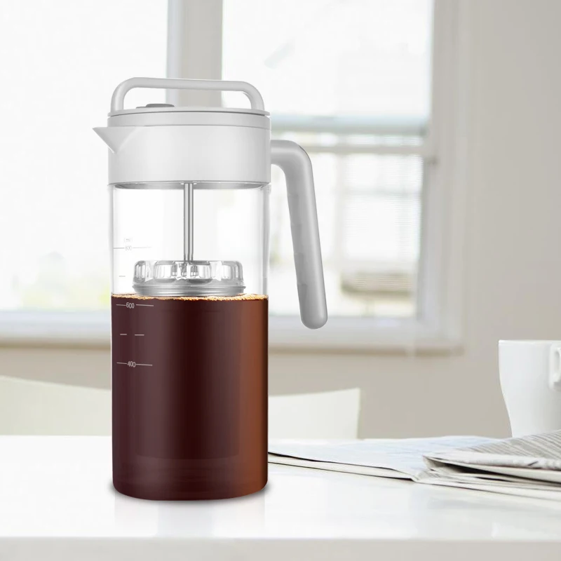 Eco-friendly Portable 900ml Free Leak proof Glass Iced Cold Brew Coffee Filter Maker