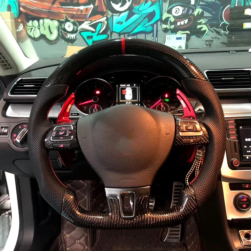 
Подходит для 13-19 Volkswagen CC maiteng Passat Golf 6 / 7 руль из углеродного волокна 