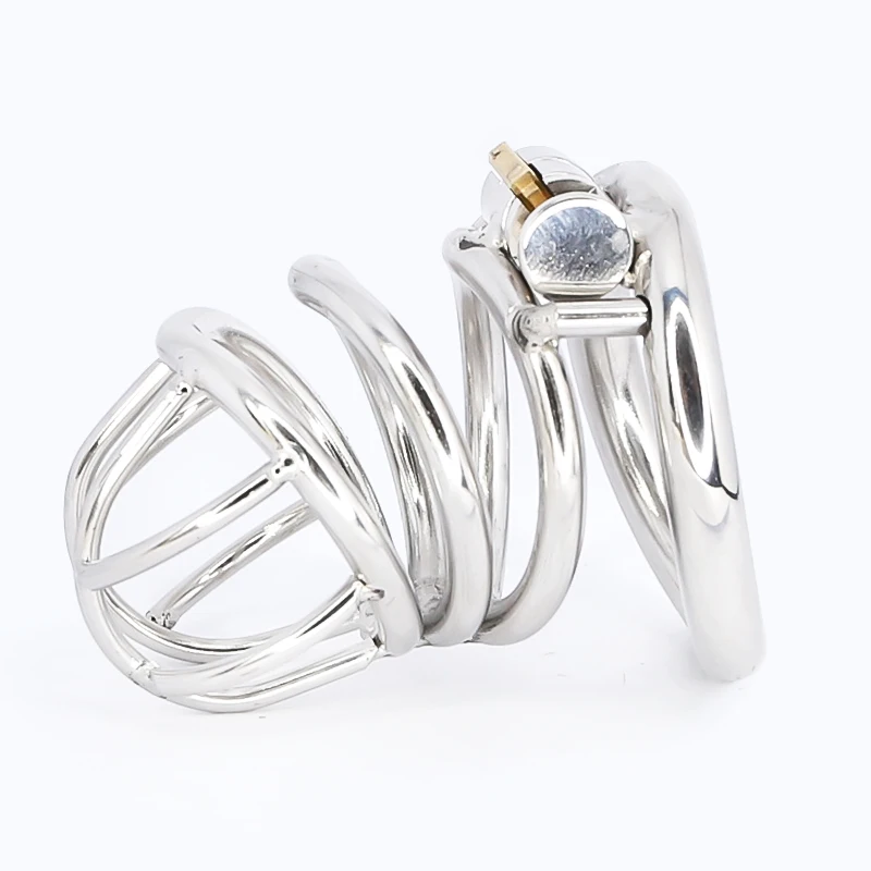 Stainless Steel Male Chastity Cage  Latch Design bdsm Sex Device  Cock Cage with lock for adult