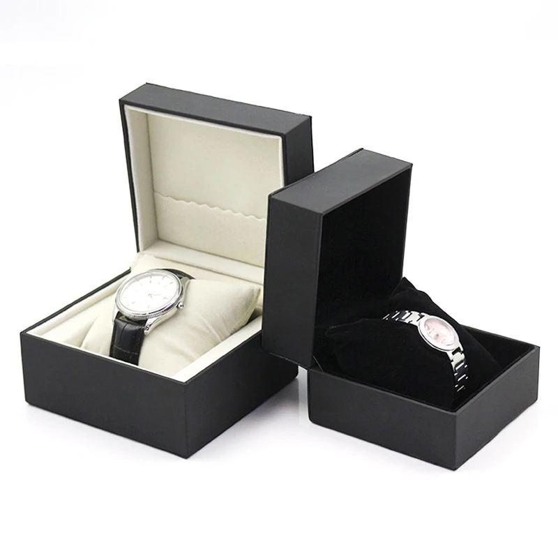 Custom Logo Luxury Single Slot Wrist Watches Display Organizer PU Leather Gift Watch  Box For Men