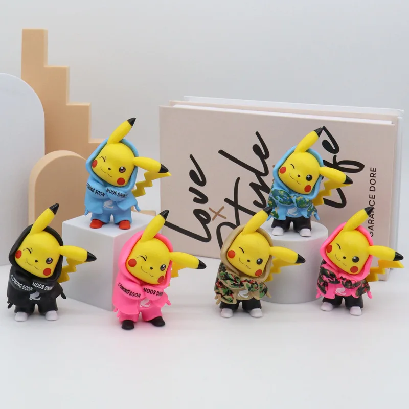 Лидер продаж на Amazon аниме-фигурка покемана из 12 видов игрушка модная Аниме Фигурка pika chu ПВХ кукла