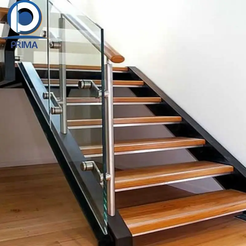 PRIMA Cheap Price Modern Floating Staircase/hidden Cantilever Stairs/enter Wall Type Stair With Glass Step