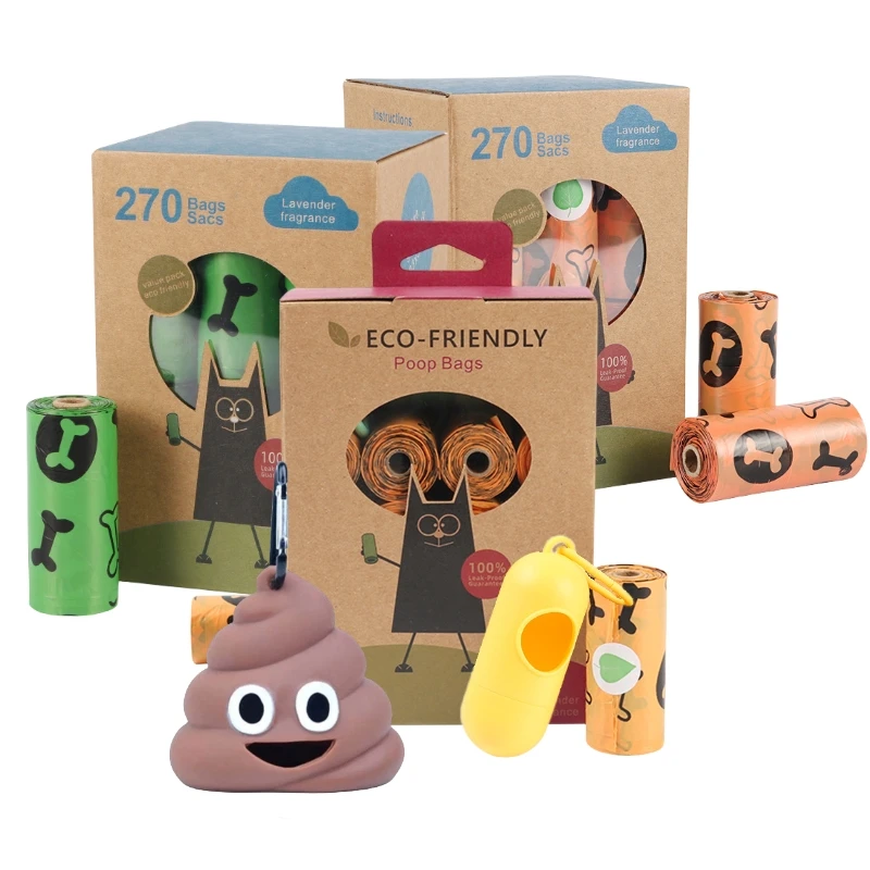 OEM Custom Printed Poop ags Eco Friendly Cornstarch Compostable Hight Quality Biodegradable Dog Poop Bag