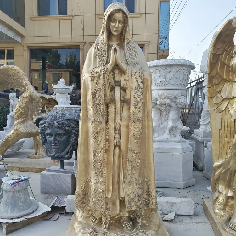 Indoor Decor Religious Statue Customized Life Size Bronze Praying Virgin Mary Statue For Sale