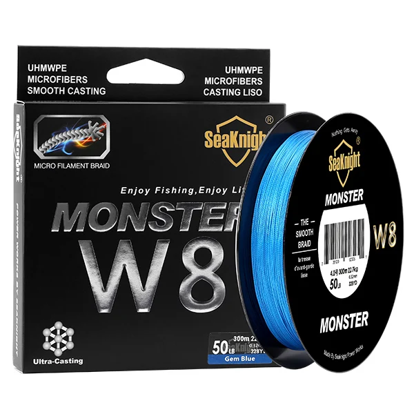Рыболовная плетеная леска EASYPOO SeaKnight W8 MONSTER, 8 нитей, 15-300 фунтов