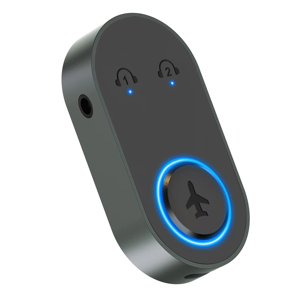 Smart Bluetooth V 5.3 Transmitter 16h Long Time  Battery Life  MP3 Player  Support AUX And Voice Assistant use in airplane BR10P