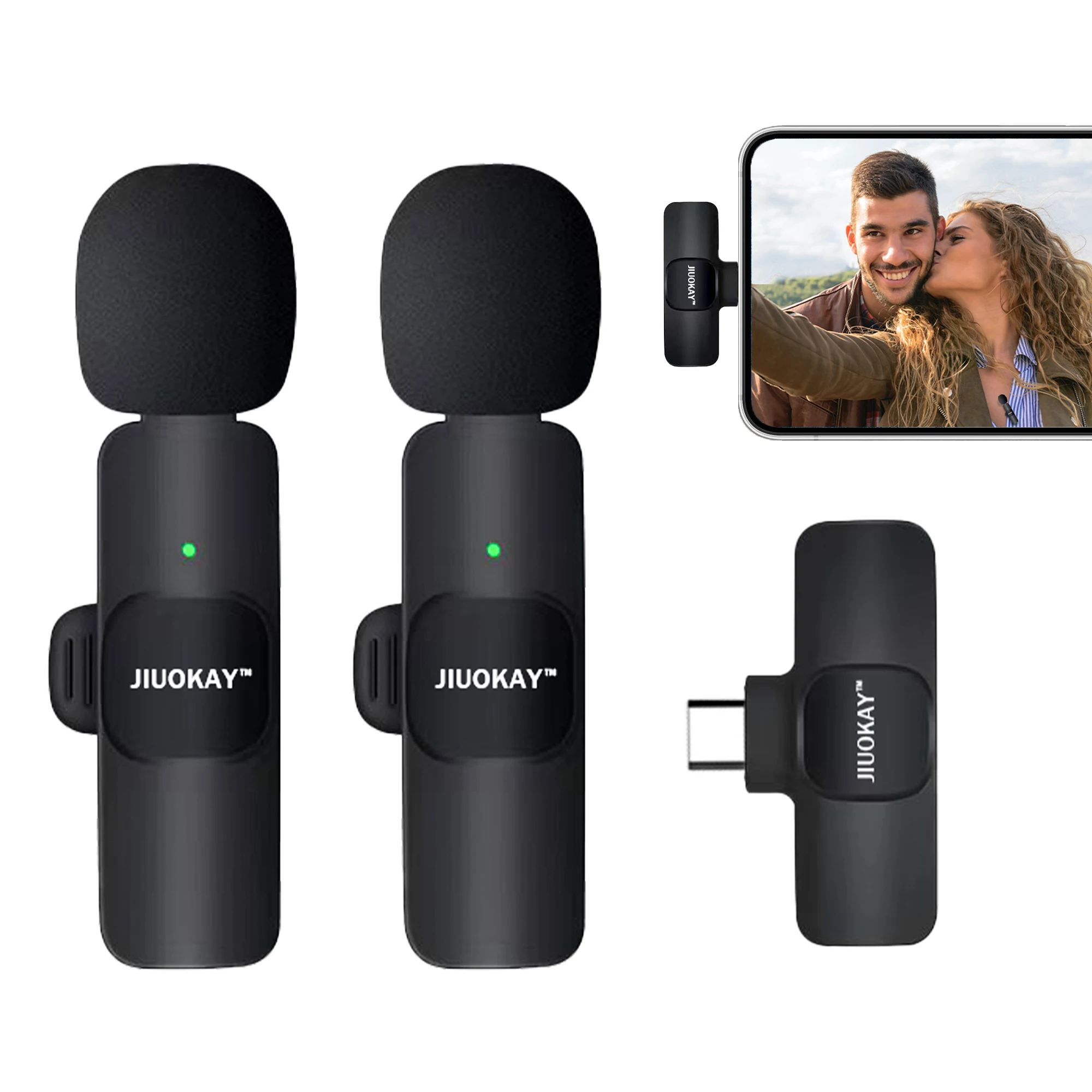 Type-c Lavalier Microphone Wireless usage Outdoor  Interview Live steaming short video stereo