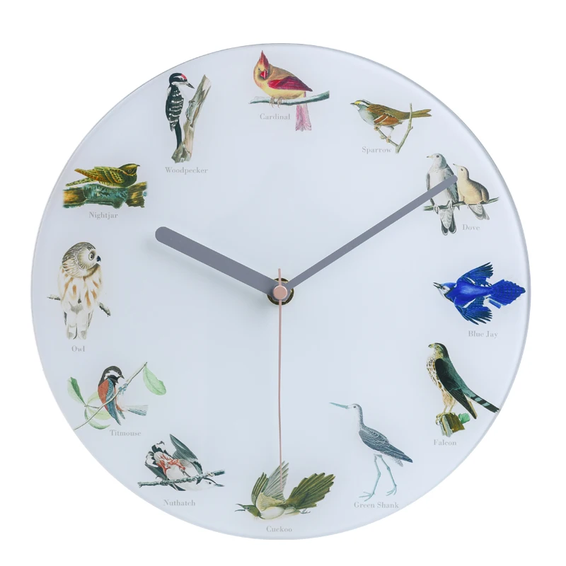 
Unique design birds or animals sound sweep movement quartz wall clock 