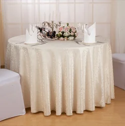 Hedera Helix Ivory White Hotel European Restaurant Household Square Round Table Tablecloth