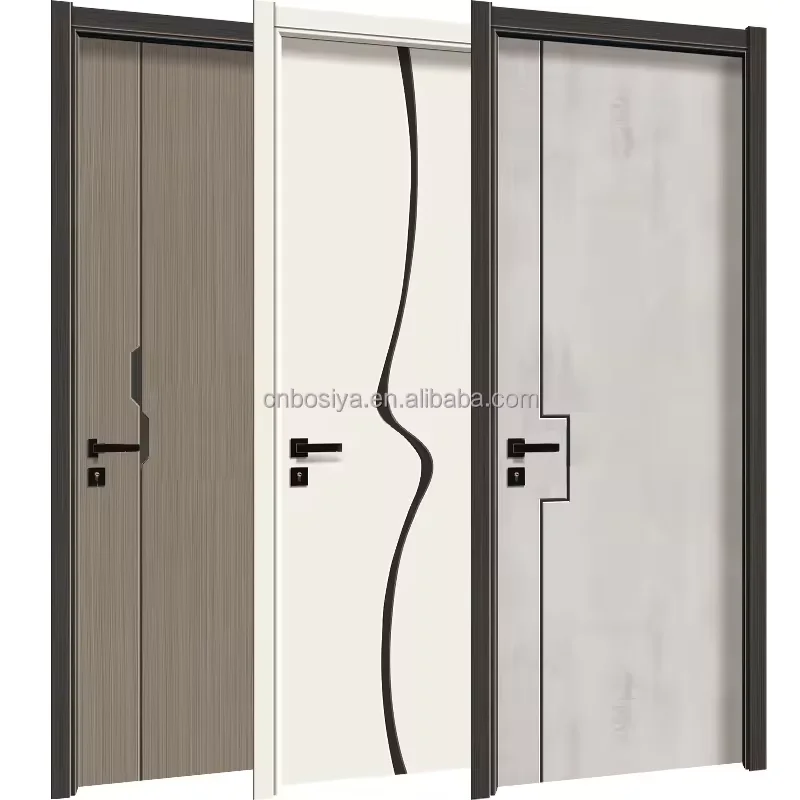 Custom Elegant Classic Houses Interior Light Luxury Simple Bedroom Solid Wooden Doors For Apartments