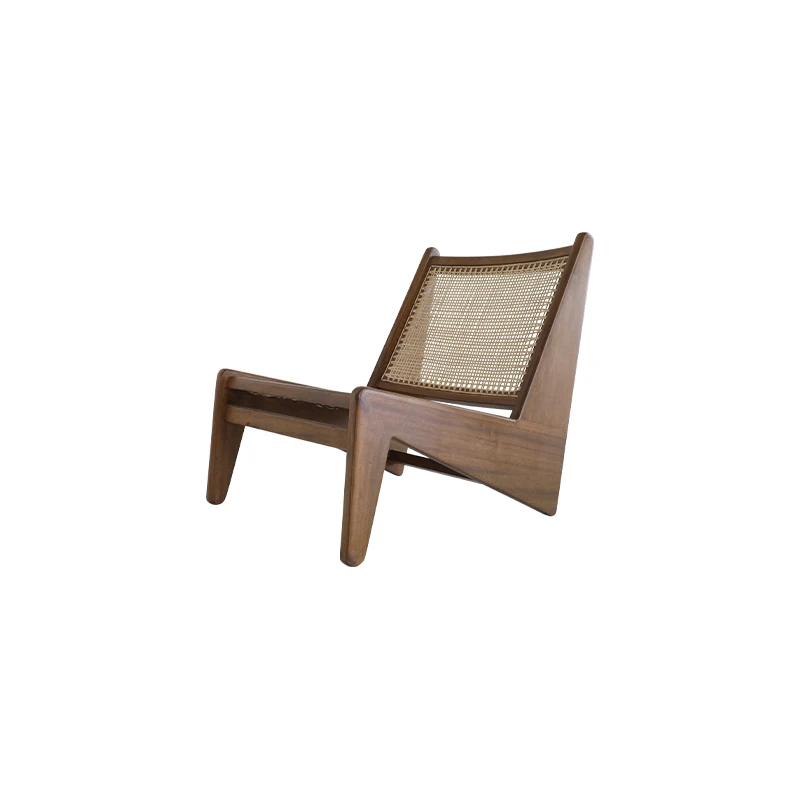 Modern living room pierre jeanneret le corbusier chair rattan solid wood kangaroo recliner relaxing chair leisure lounge chair
