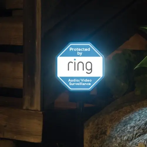 Dustproof High Visibility 24 Video Audio Reflective Aluminum Ring Doorplate Home Security Yard Sign