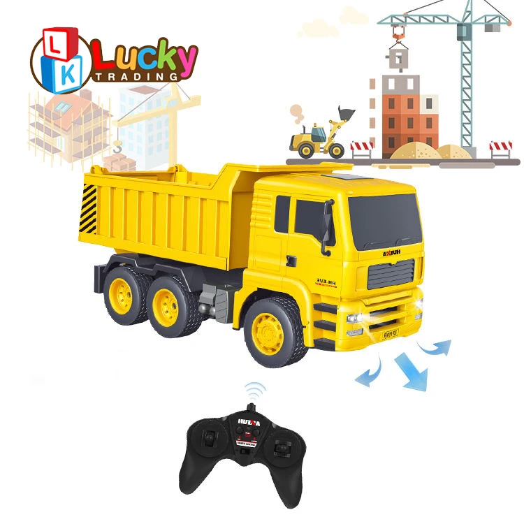 Huina 1/18 RC Dump Truck Toys 2.4G Project Remote Control Vehicle Kids Construction Engineering Series Radio Control Toys
