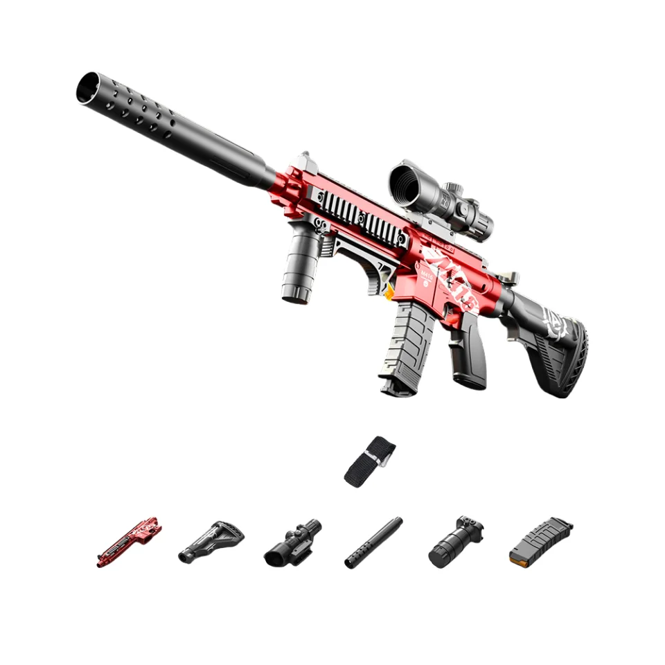 adult airsoft simulation electric continuous sniper shooting rifle M416 shell throwing soft bullet gun with scope