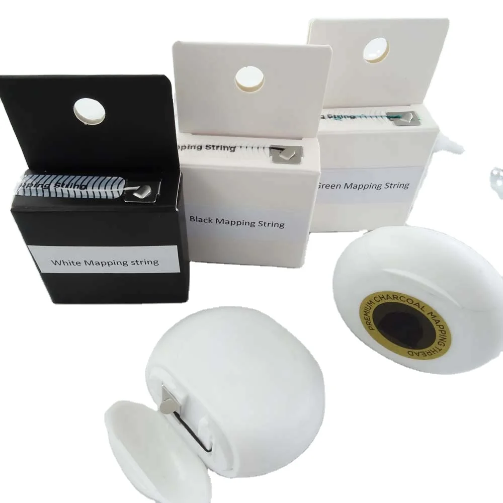 factory directly supply high quality white pre-inked paper box eyebrow mapping string permanent makeup