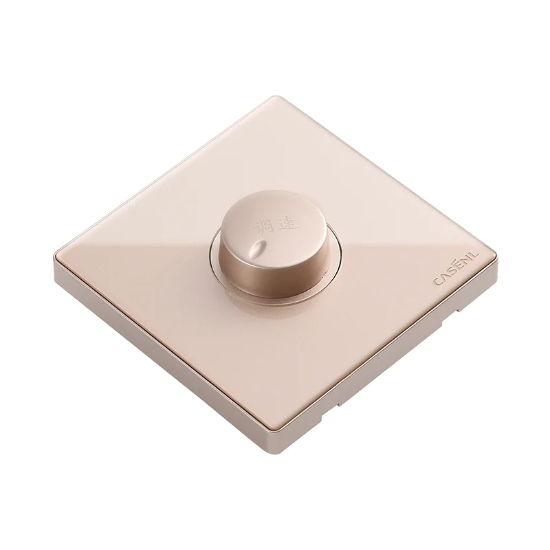 Latest design product modern wall switch Acrylic material switch golden rotary fan speed switch control