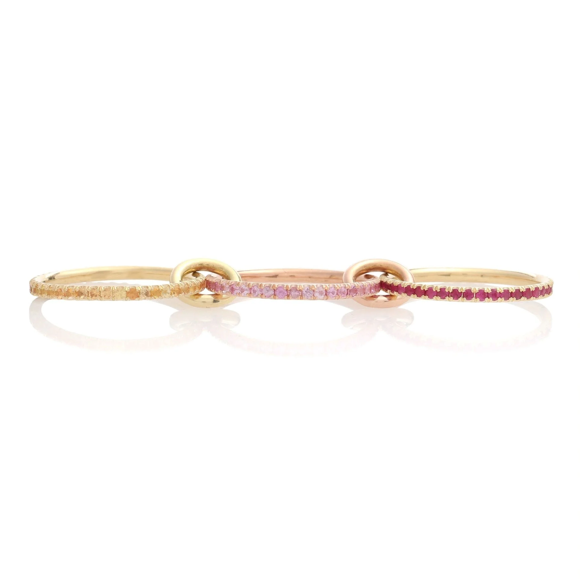 LOZRUNVE 925 Sterling Silver Trendy Jewelry China Cubic Zirconia Gold Vermeil Triple Layer Ring