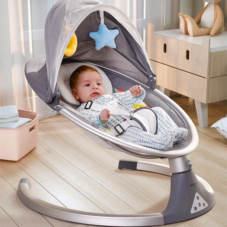 Children Furniture Rocking Chair For Baby Sleep Kids Wooden Baby Bouncer Magnetic Swing baby cradle