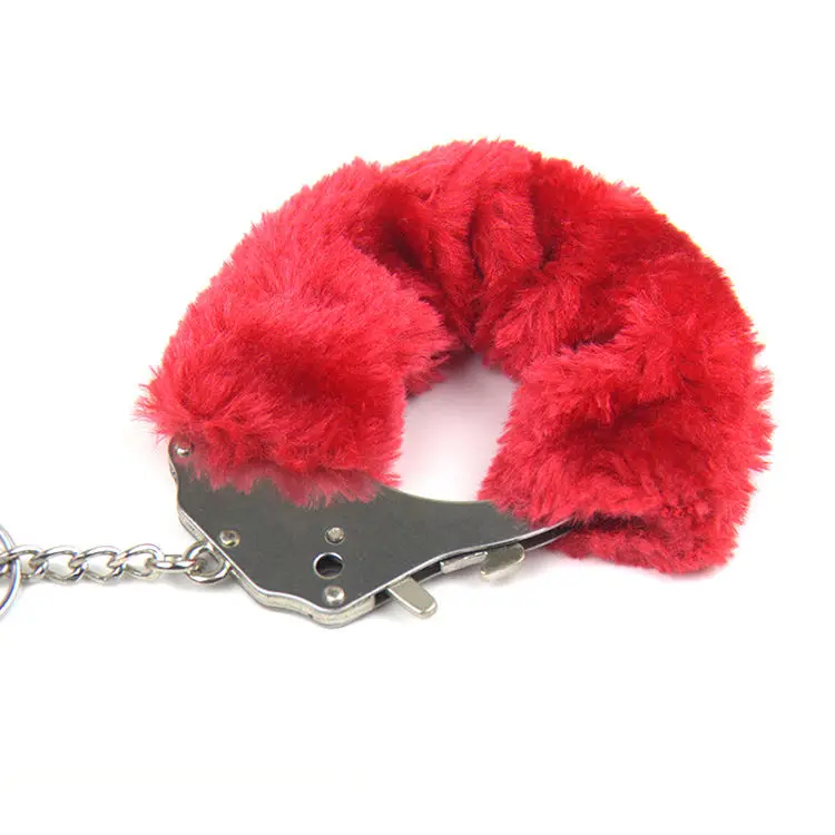 Stainless Steel Plush Metal Handcuffs Ankle Cuffs Fuzzy Handcuffs Sex Toys For Bdsm Games
