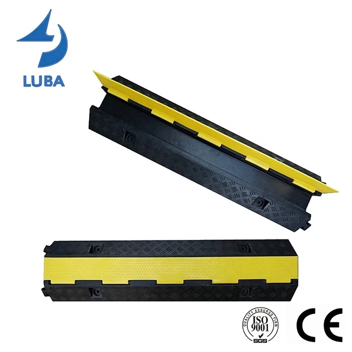 980*260*65mm China Factory Rubber Wire Floor Cover Safety Cable Ramp 1 Channel Cable Protector Ramp