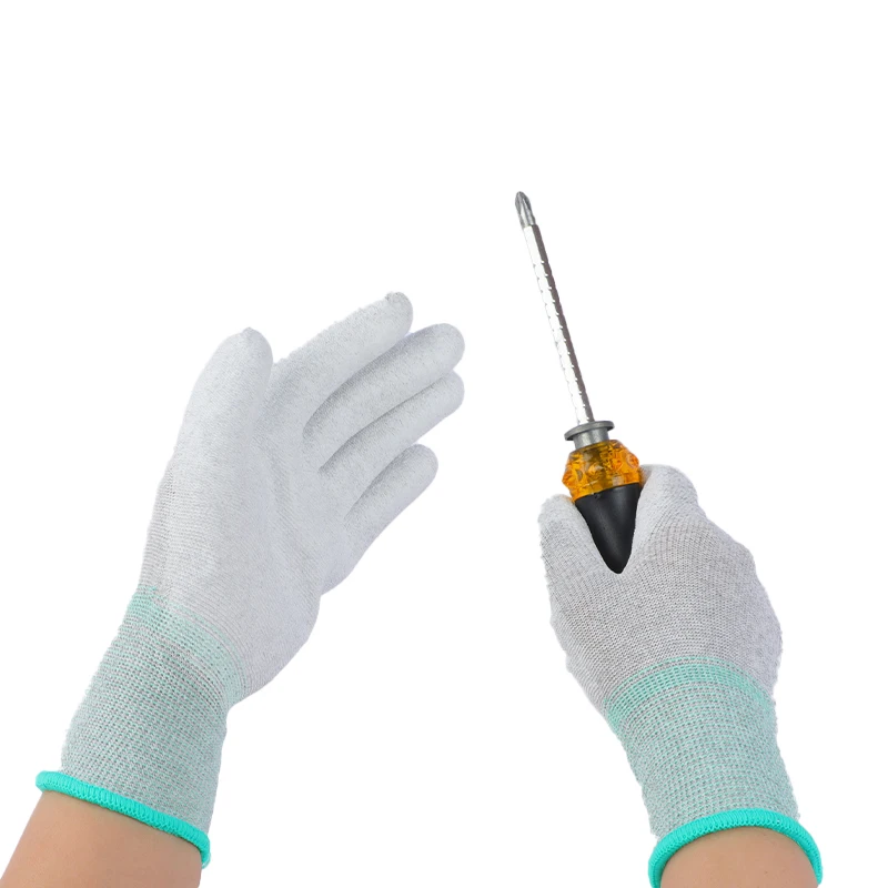 Low Price 13 Size Anti Static PU Coated Gloves ESD Top Fit Gloves