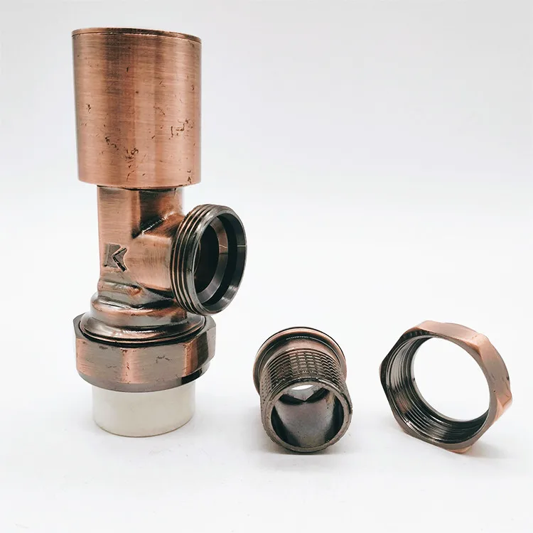 DN15-DN25 presser 1.6Mpa brass chrome Copper plating  Angle manual thermostatic radiator  valve for temperature control 3/4 inch