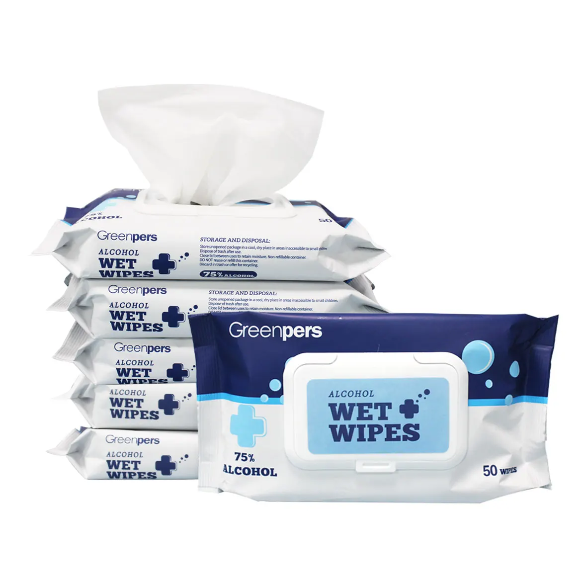 
Wipes Packaging Factory OEM Alcohol Sample Spunlace Wet Wipes Manufacturer ISO Sanitizer Cleaning Hand Wet Wipes 