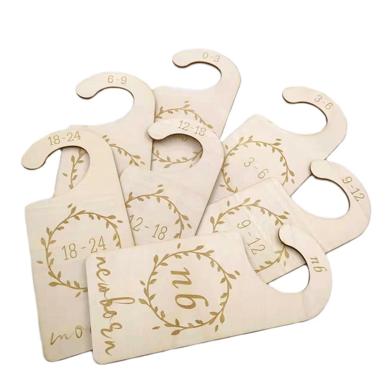 Factory wholesale 7pcs Decoration DIY Wooden Gift Baby Closet Divider Basswood Baby Closet Dividers