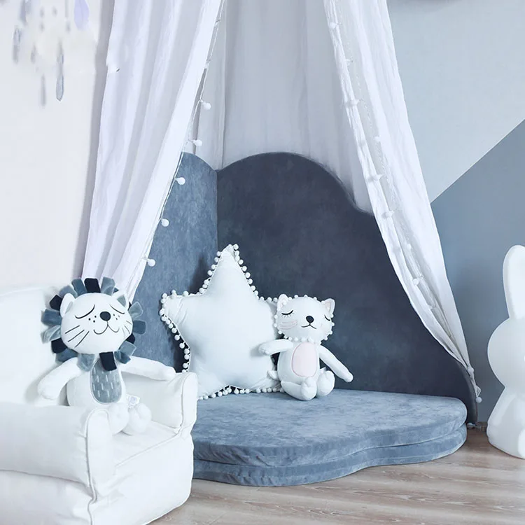 Zinsale Round Thicken Baby Playmats Cotton Floor Gym Nursery Activity Padded Crawling Mat with Pillow