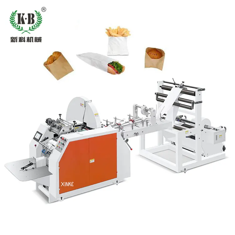 XINKE Sharp Bottom Paper Food Bag Forming Machine Price with Flexo Printing
