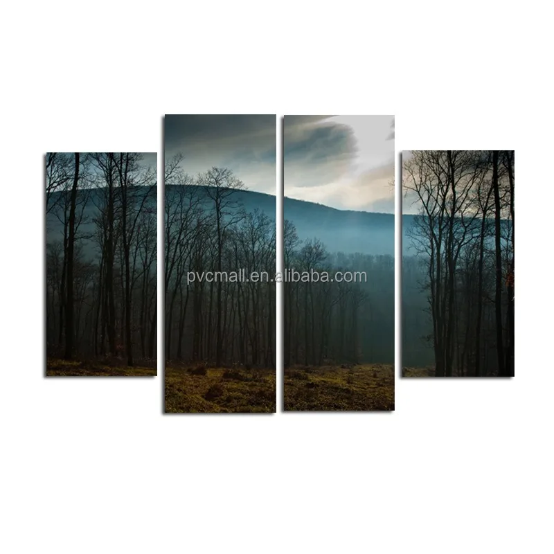 Natural landscape trees forest house wall art pictures and posters printed art prints on canvas painting