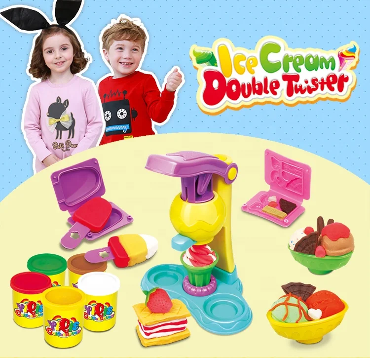 Лидер продаж на Amazon глина для моделирования 3D двойной Твистер мороженое «сделай сам» разнообразие грязевой глины набор игрушек детей лучший продавец