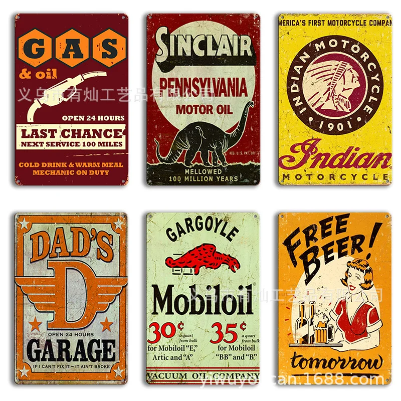 Wholesale custom flat vintage metal signs tin sign Tin Beer Tin Sign Metal Posters retro iron sheet decorative paintings