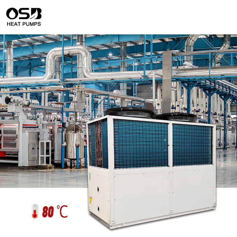 Commercial industrial use high temp air source heat pump 80 degc for radiator heating/food drying